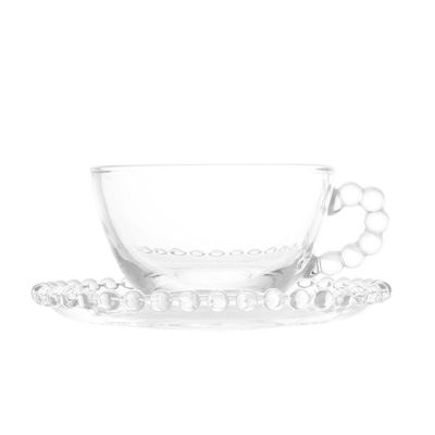 Conjunto 04 Xícaras De Chá De Cristal 180ml Pearl Wolff