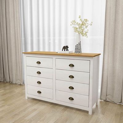 Cômoda 8 Gavetas Topázio Branco/freijó Madeira Pinus - Finestra