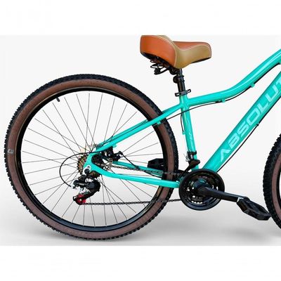 Bicicleta Aro 29 Feminina Absolute Hera Retrô Vintage 21v Shimano Confortável Cesta Selim 2 Molas - Verde Tam 17