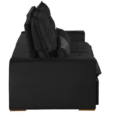 Sofá Modular 5 Lugares 2.50M Retrátil E Reclinável Preto