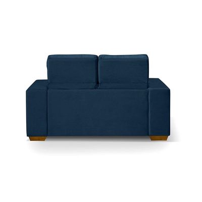 Sofá 2 Lugares 150cm Com Molas, Retrátil E Reclinável Azul