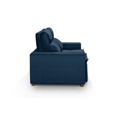 Sofá 2 Lugares 150cm Com Molas, Retrátil E Reclinável Azul