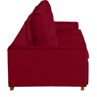 Sofá Modular 6 Lugares Retrátil E Reclinável 3.05M Vermelho