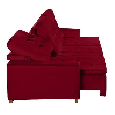 Sofá Modular 6 Lugares Retrátil E Reclinável 3.05M Vermelho