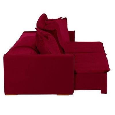 Sofá 5 Lugares Com Molas Retrátil E Reclinável Vermelho