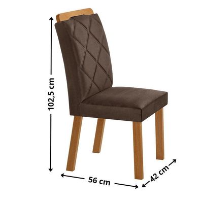 Mesa De Jantar Yasmin 180 Tampo Com Vidro 6 Cadeiras Melissa Veludo Marrom/nat/off/serig. Off