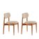 Conjunto 2 Cadeiras De Jantar Ballare Soft Moderna Mobília Linho Off/imbuia Natural