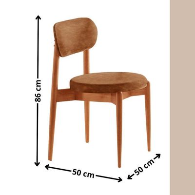Conjunto 2 Cadeiras De Jantar Ballare Soft Moderna Mobília Star Puce/imbuia Natural