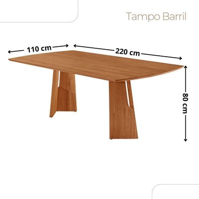 Sala De Jantar Mesa Florida Tampo Laminado Barril 8 Cadeiras Atacama/imbuia Nat/cinam. Imbuia