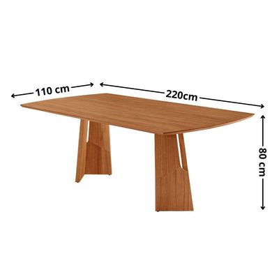 Mesa Para Sala De Jantar Florida 220cm Tampo Barril Laminado Cinamomo Imbuia