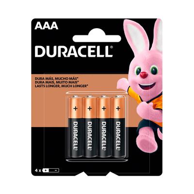 Pilha Alcalina Duracell AAA com 4 Unidades