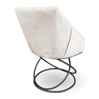 Kit 4 Poltronas Luxo Alana Veludo Base Luxo Preto - Pallazio Cor Bege