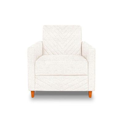 Poltrona Camila Bouclê Pés De Madeira - Pallazio Cor Off White
