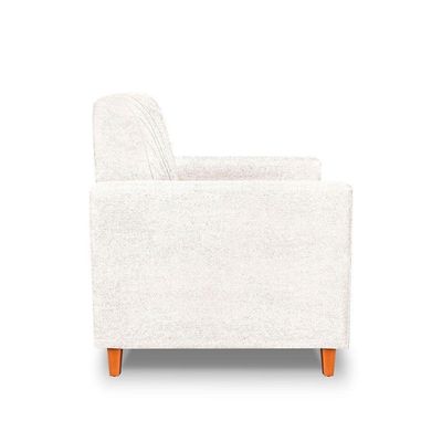 Poltrona Camila Bouclê Pés De Madeira - Pallazio Cor Off White