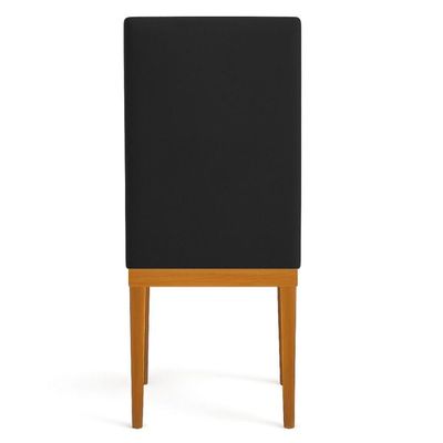 Kit 4 Cadeiras De Jantar Solana Veludo Preto Base De Madeira - Pallazio