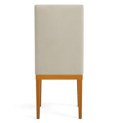 Kit 6 Cadeiras De Jantar Solana Suede Cappuccino Base De Madeira - Pallazio