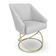 Kit 8 Poltronas Luxo Alana Bouclê Base Luxo Dourado - Pallazio Cor Cinza