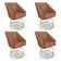Kit 4 Poltronas Luxo Alana Bouclê Terracota Base Luxo Dourado - Pallazio