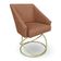 Kit 4 Poltronas Luxo Alana Bouclê Terracota Base Luxo Dourado - Pallazio