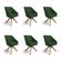 Kit 6 Poltronas Giratórias Alana Suede Base De Madeira - Pallazio Cor Verde