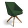 Kit 6 Poltronas Giratórias Alana Suede Base De Madeira - Pallazio Cor Verde