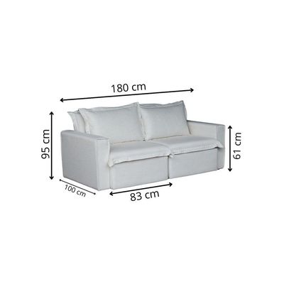Sofá Cama Casal Retrátil E Reclinável Em Linho Sofatec Palha