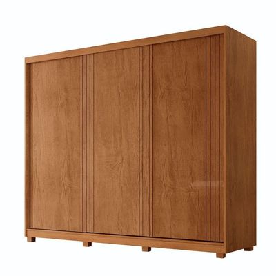 Guarda Roupa Casal Connor Mdf 3 Portas 2 Gavetas Com Pés Naturalle