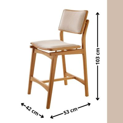 Conjunto Mesa Bistrô Ballare Tampo Redondo E 4 Banquetas Eva Linho Off/imbuia Nat/cinam. Imbuia
