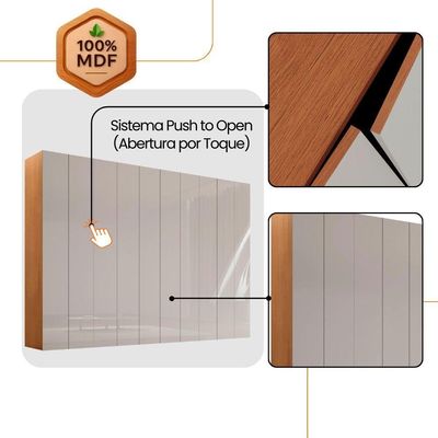 Guarda Roupa Casal Everest Mdf 10 Pts 12 Gav 5 Prateleiras Naturalle/off White