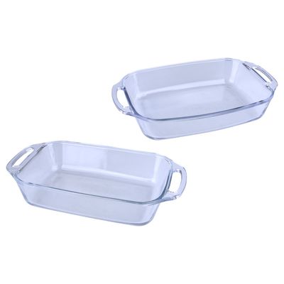 Conjunto de Assadeiras Nadir Marinex Seletta em Vidro com 2 Peças