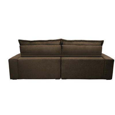 Sofa Retrátil E Reclinável 2,52m Com Molas Ensacadas Cama Inbox Soft Tecido Suede Café
