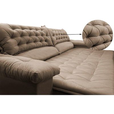 Sofá Retrátil E Reclinável 2,72m Molas Ensacadas Cama Inbox Alemanha Viscoelástico Velusoft Castor