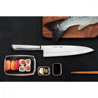 Faca Deba Tramontina Sushi Diamond com Lamina e Cabo em Aço Inox 8"