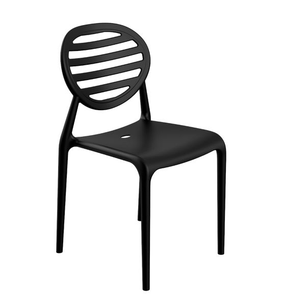 Cadeira Stripe em Polipropileno Preto Im In