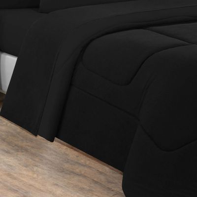 Edredom Malha 100% Algodão Gran Moratta 1 Peça King - Preto/Preto