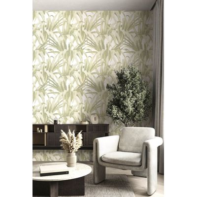 Papel de Parede Botany House Folhagem Verde 15525