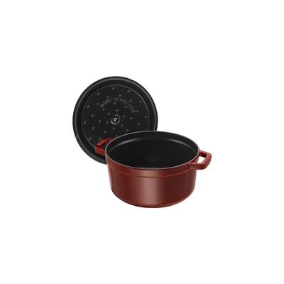 CAÇAROLA STAUB REDONDA EM FERRO FUNDIDO VERMELHO 24CM 405093570