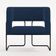 Poltrona Decorativa Scarlett D02 Base de Aço Preto Veludo Azul Marinho C-304 - Lyam Decor