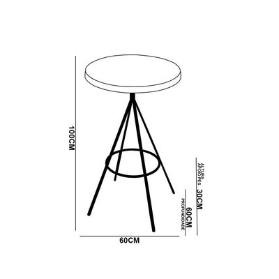 Mesa Bistrô Alta Redonda Cozinha Industrial Pé Aço Dhalia PU S02 - D'Rossi Preto