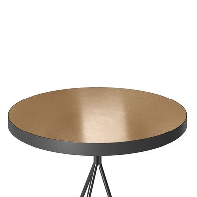 Mesa Bistrô Alta Redonda Cozinha Industrial Pé Aço Dhalia PU S02 - D'Rossi Preto
