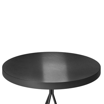 Mesa Bistrô Alta Redonda Cozinha Industrial Pé Aço Dhalia PU S02 - D'Rossi Preto