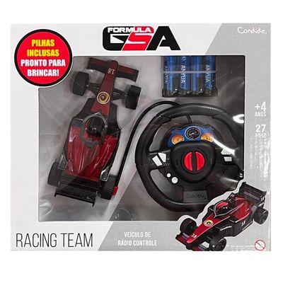 Carrinho de Controle Remoto Fórmula GSA Racing Team Vermelho