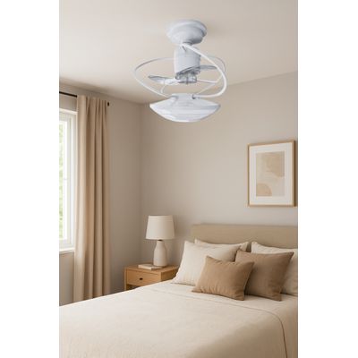 Ventilador de Teto Treviso Branco Bali Chave Parede Bivolt