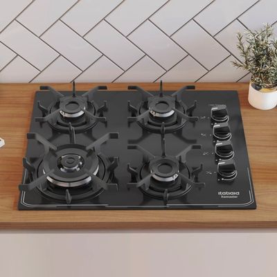 Fogão Cooktop Itatiaia Itamaster 4 Bocas Tripla Chamas Preto / Bivolt