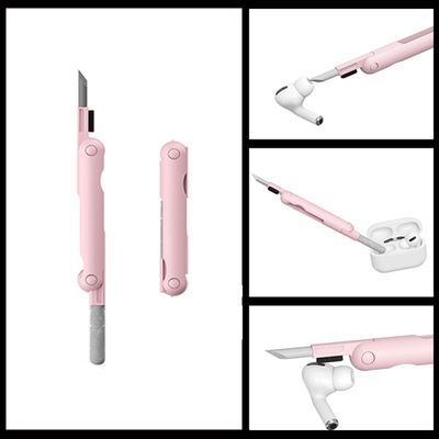 Escova Limpeza 7 Em 1 Teclado Fone Ouvido Celular Macia Cor:Rosa