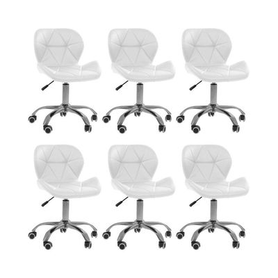 Kit 6 Cadeiras Office Eiffel Slim Ajustável Oficial Branco
