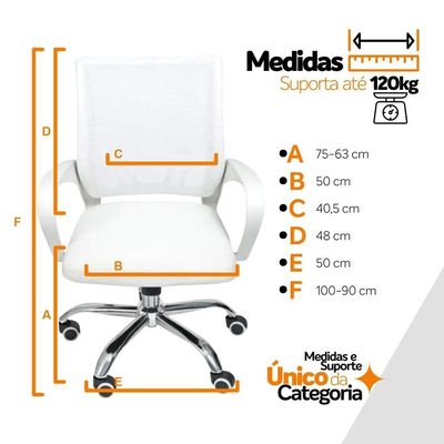 Kit 4 Cadeiras Escritório Oficial Begônia Ergonômico Branco