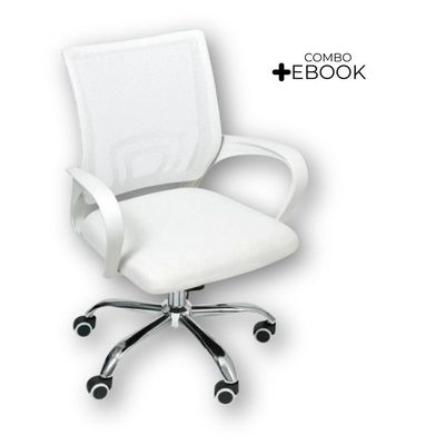 Kit 4 Cadeiras De Escritório Begonia Ergonômico Branco