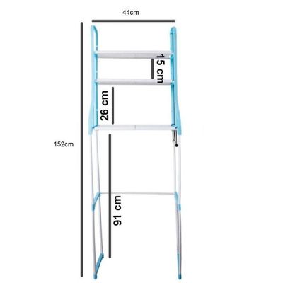 Estante Portátil 3 Prateleiras Rack Multiuso Banheiro Azul