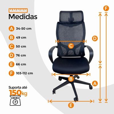 Cadeira Presidente Oficial Comfort Verona Sem Apoio